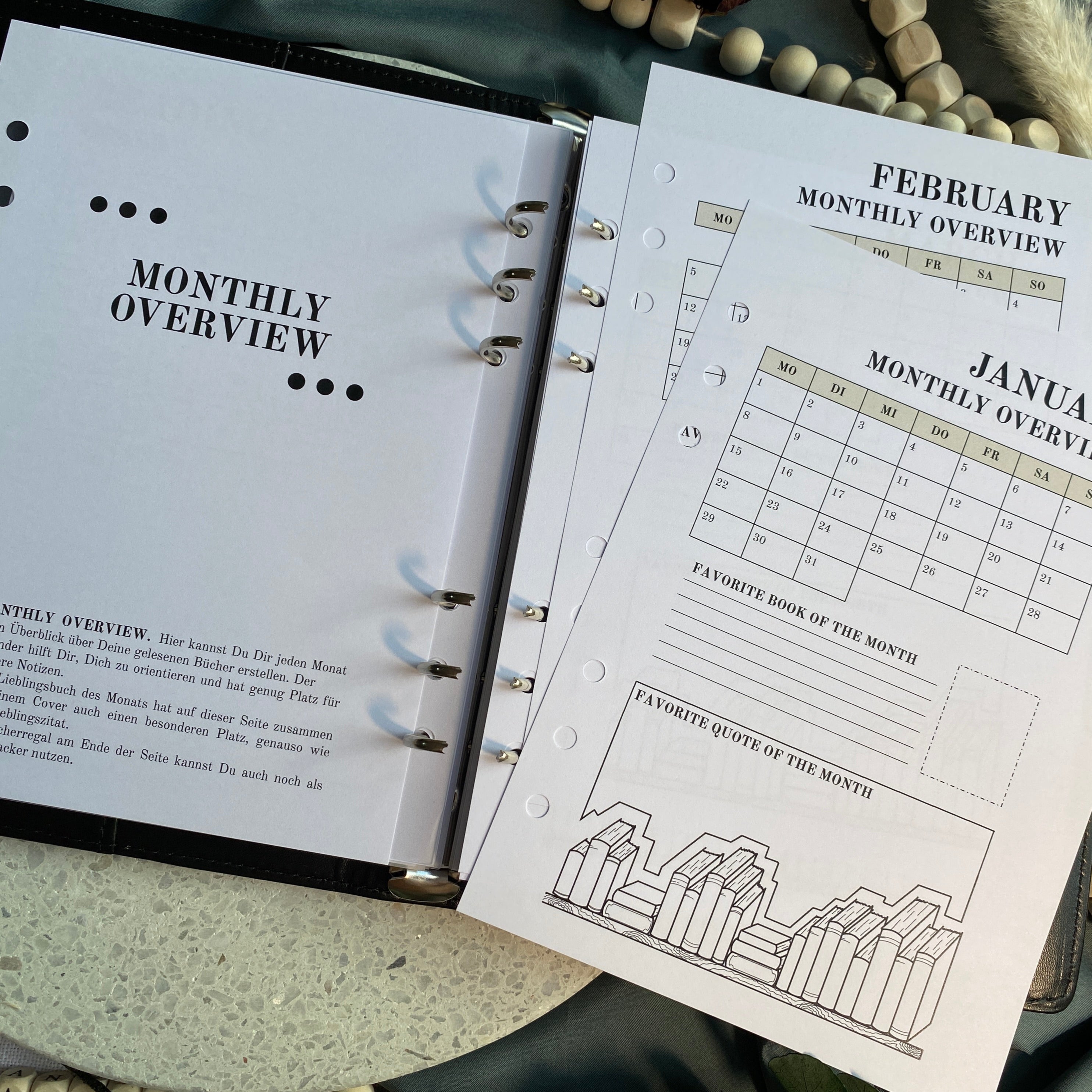 Einlagen Reading Journal