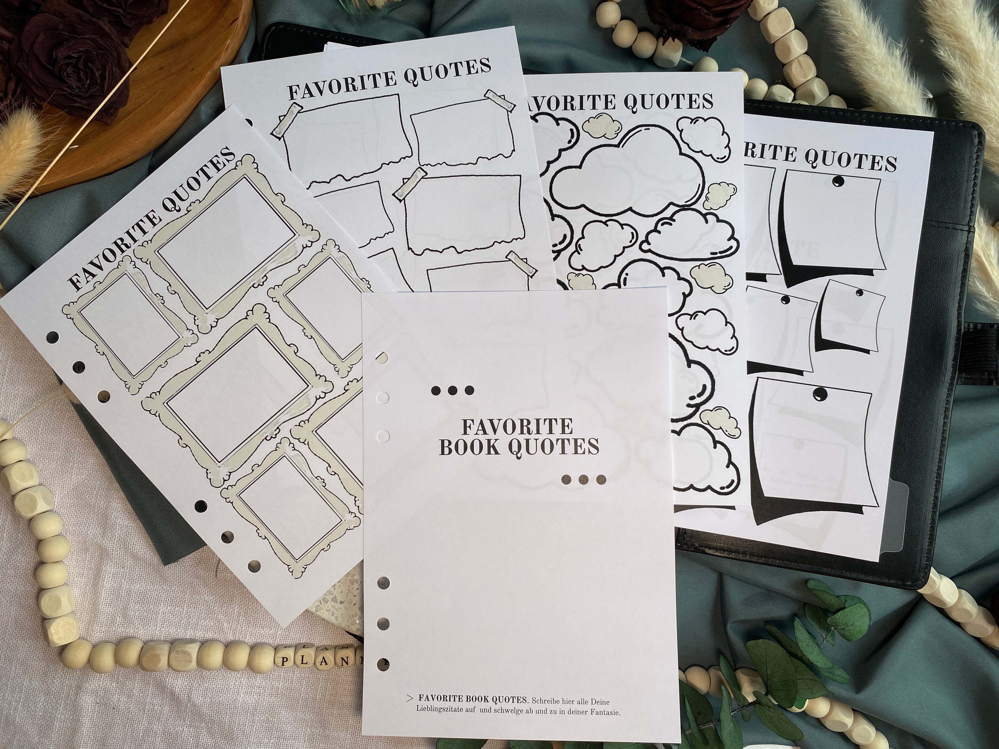 Einlagen Reading Journal