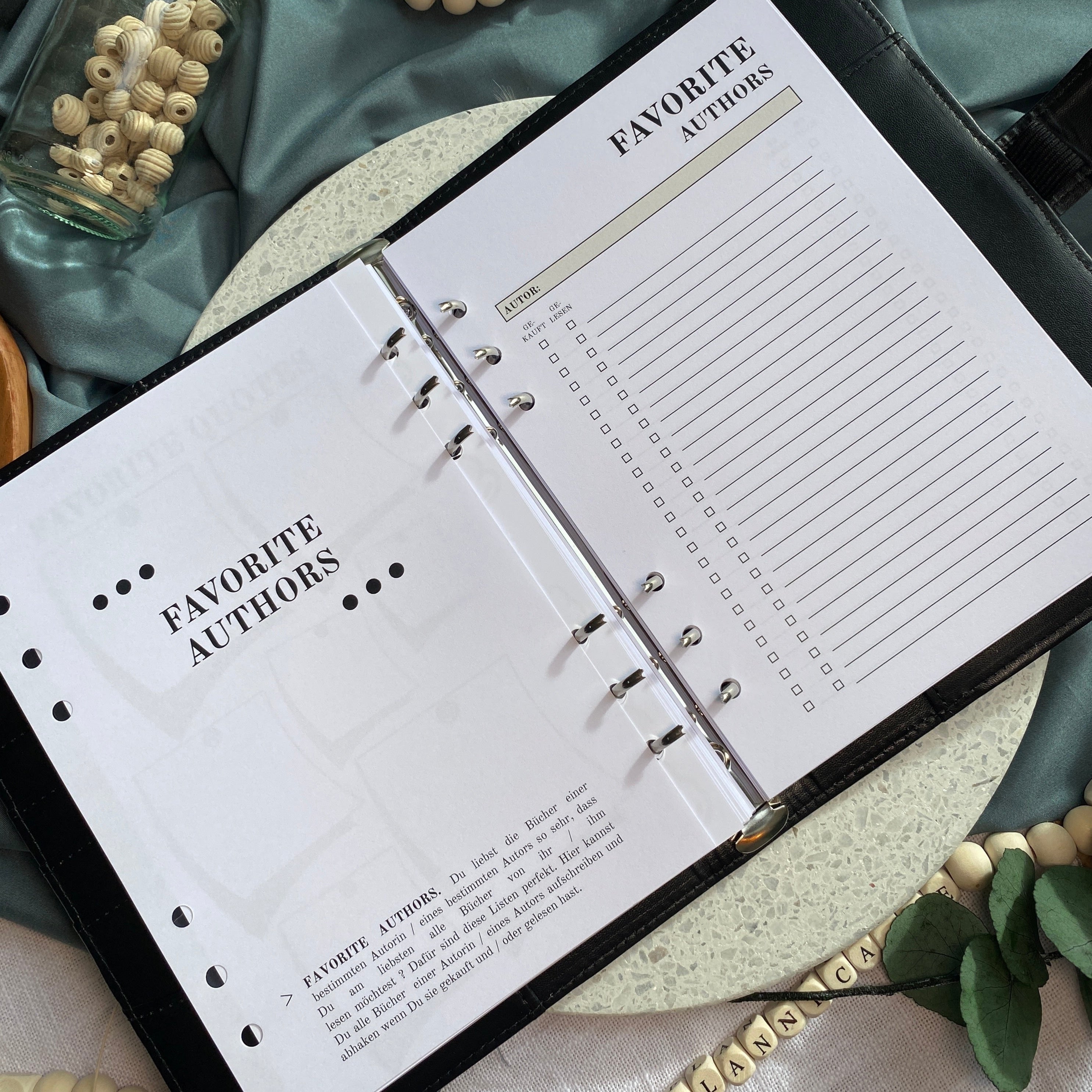 Einlagen Reading Journal