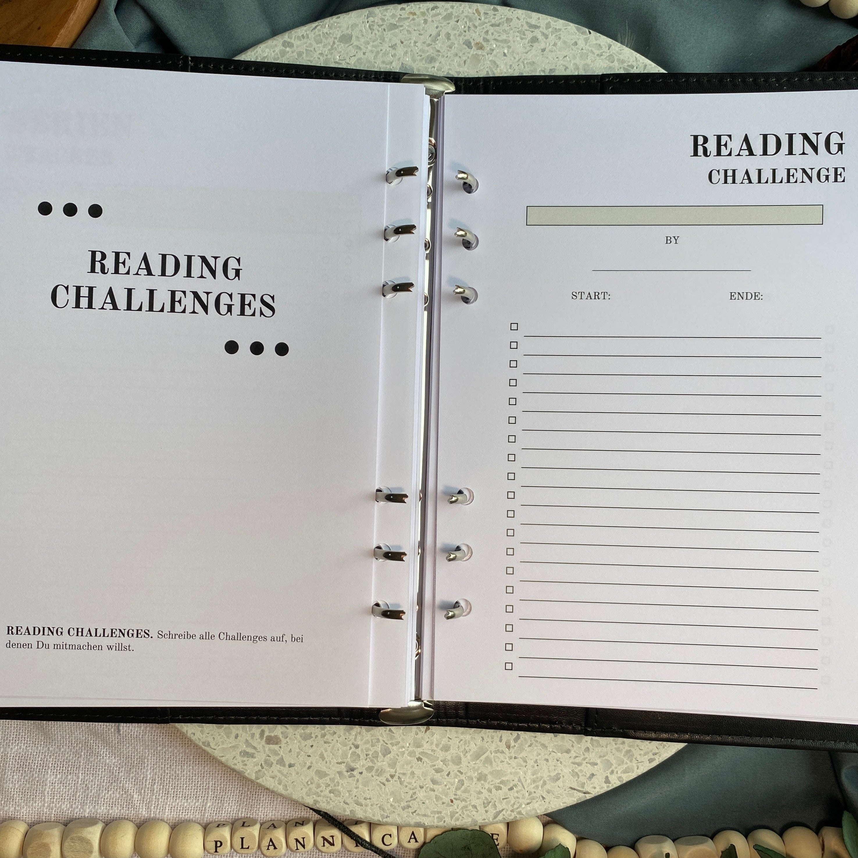 Einlagen Reading Journal