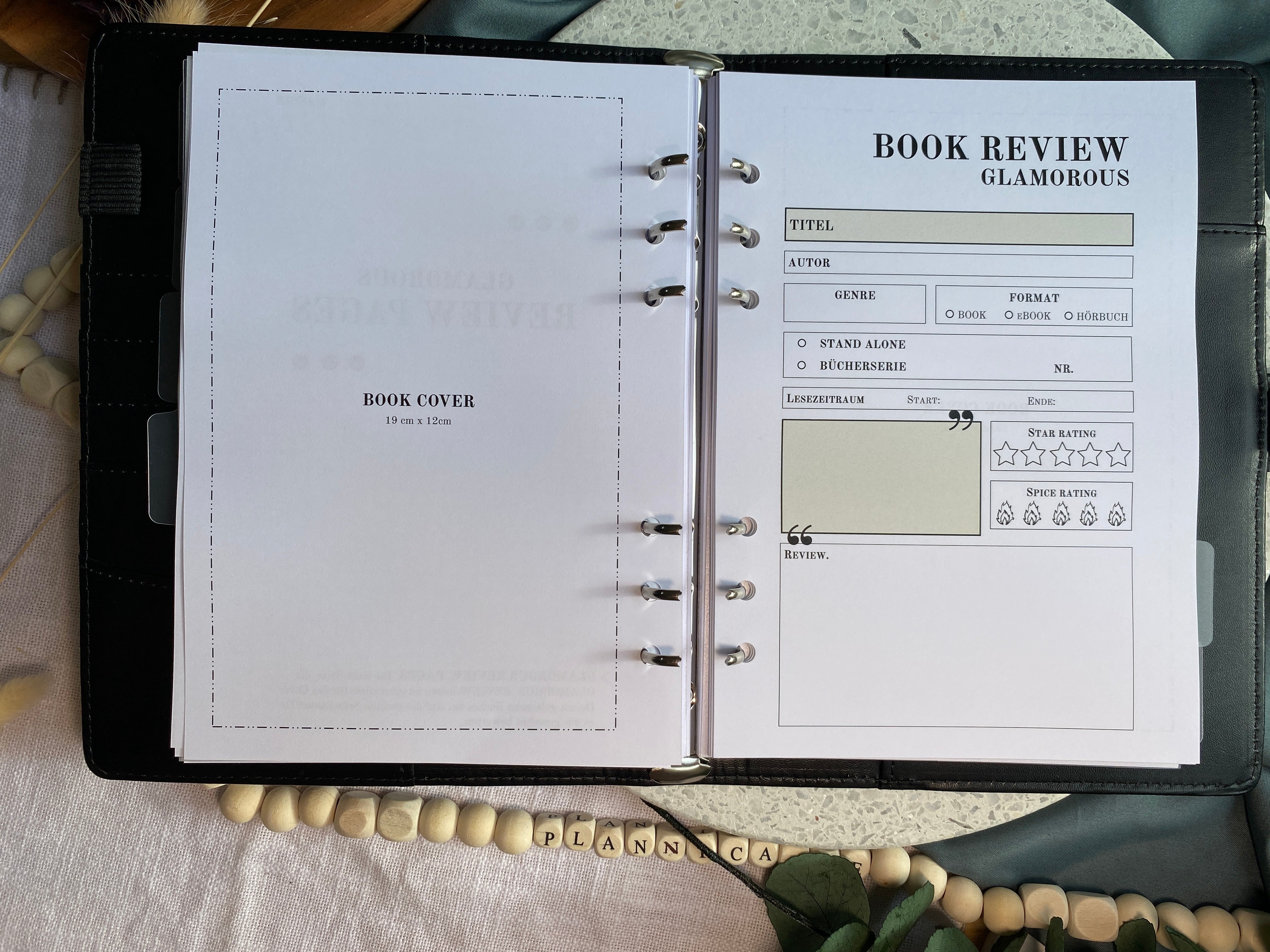 Einlagen Reading Journal