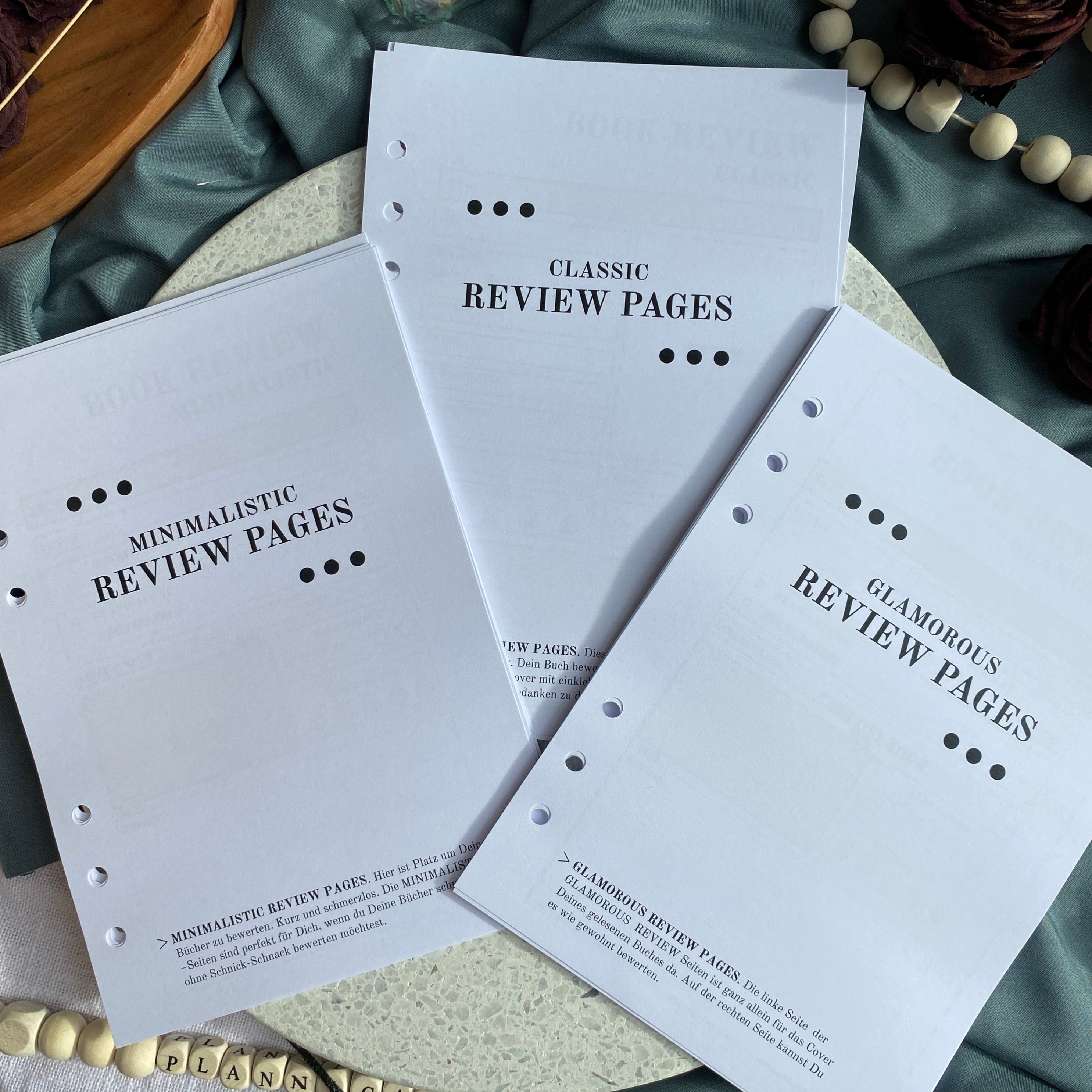 Einlagen Reading Journal