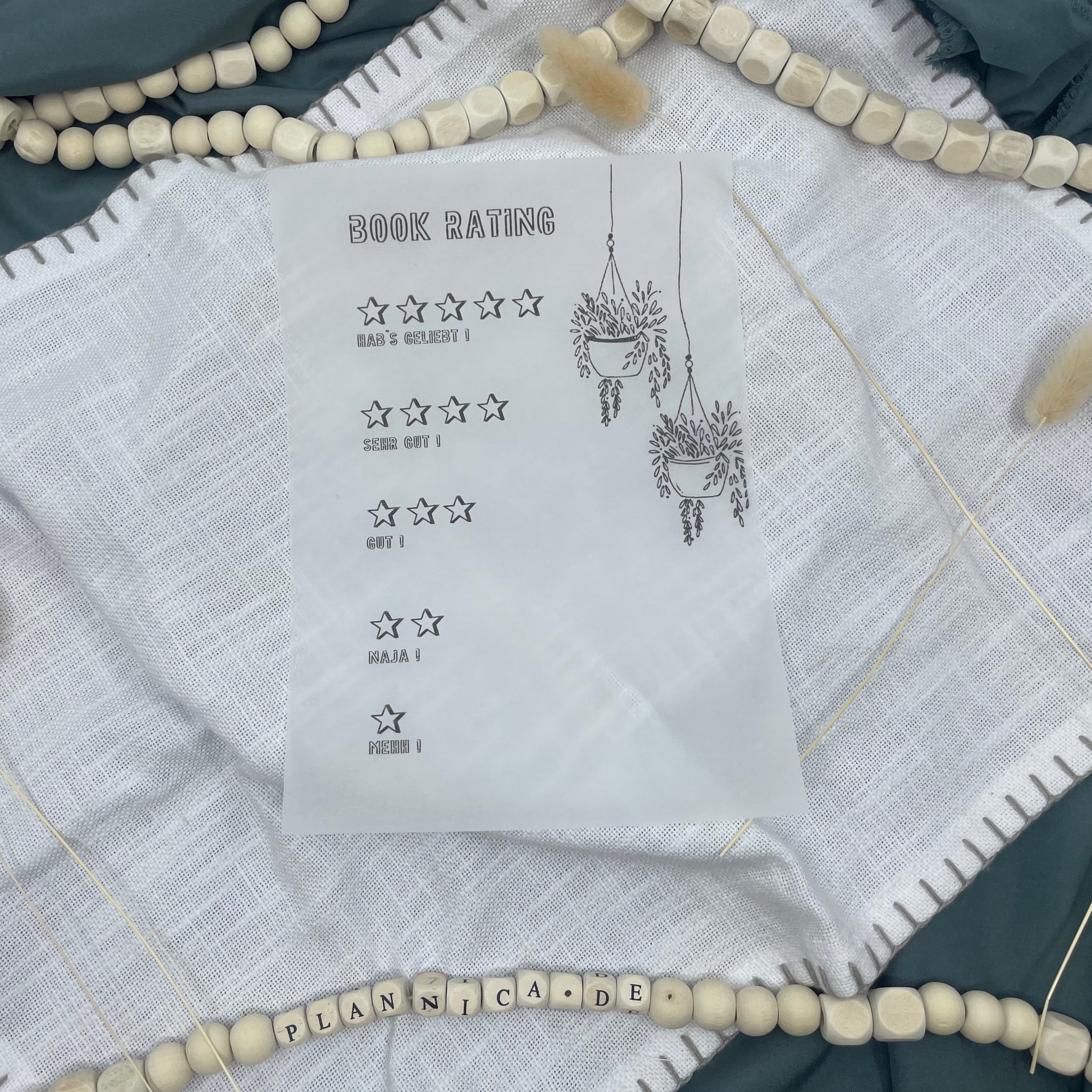 Einlagen Reading Journal